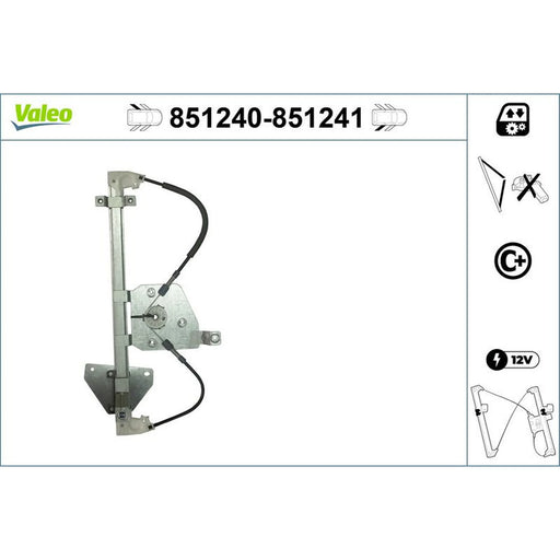 Valeo Electric Window Regulator Lifter Right Rear 851241