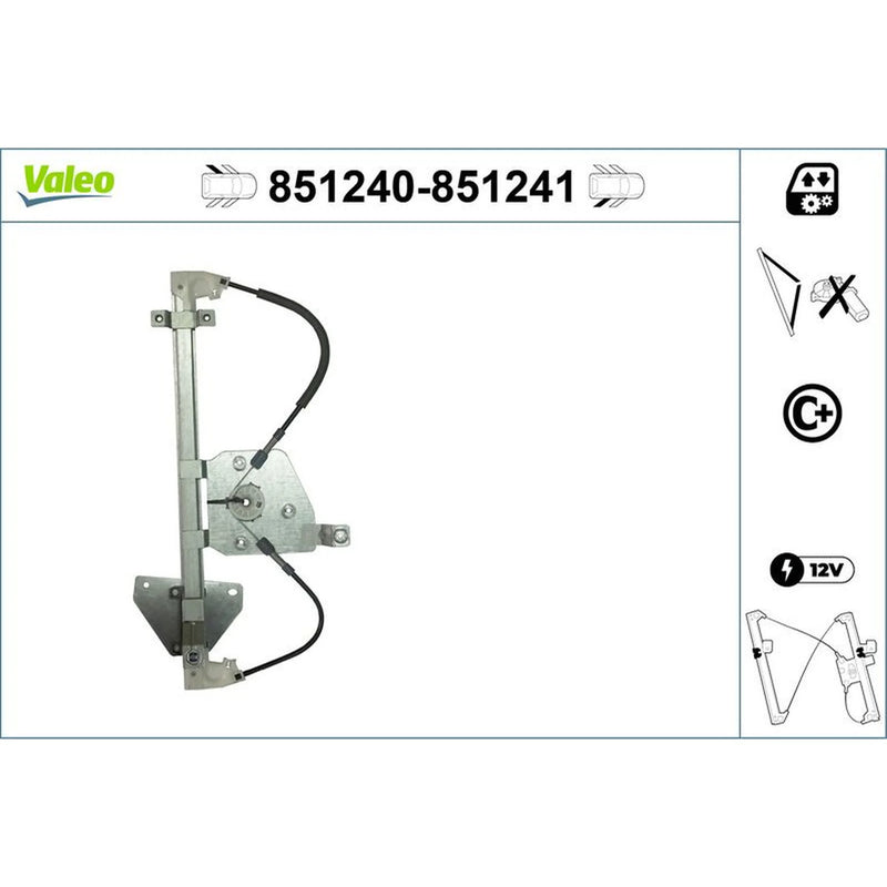 Valeo Electric Window Regulator Lifter Left Rear 851240