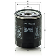 MANN-FILTER Engine Oil Filter W 713/28
