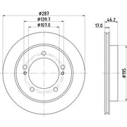 Mintex 2 x Front Brake Discs MDC1014-x2