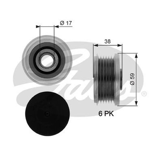 Gates Alternator Overrunning Freewheel Clutch OAP7282
