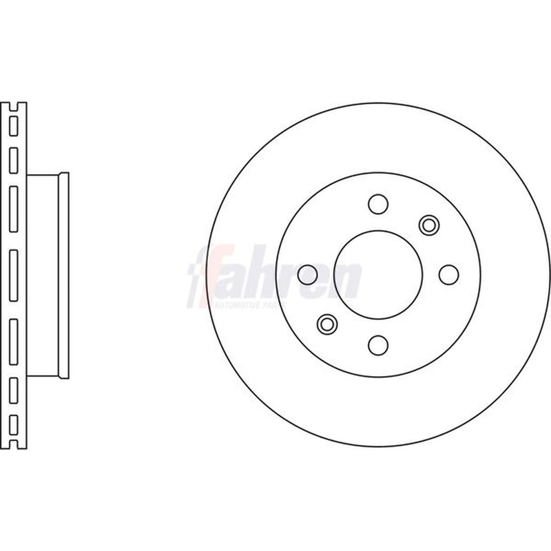 Fahren 2 x Vented Brake Discs fits Hyundai Getz 2002-2010 1.1 1.3 1.4