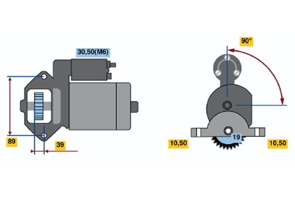 Bosch Starter Motor V kW Teeth 0986021351