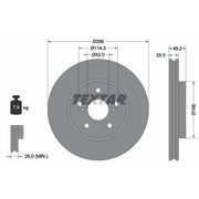 Textar 2 x Vented Front Brake Discs 92135800-x2