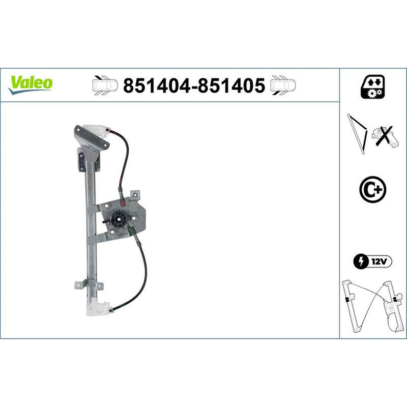 Valeo Electric Window Regulator Lifter Right Rear 851405