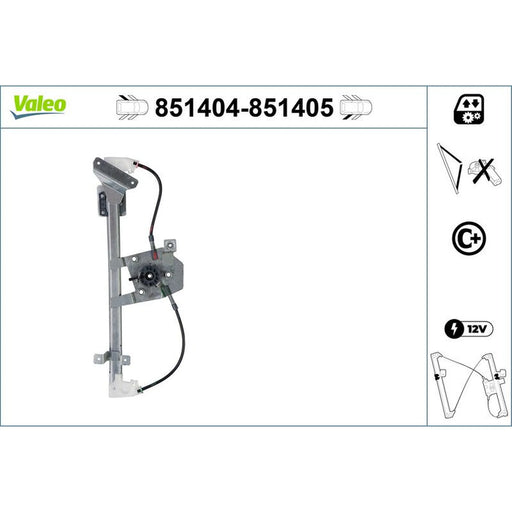Valeo Electric Window Regulator Lifter Right Rear 851405