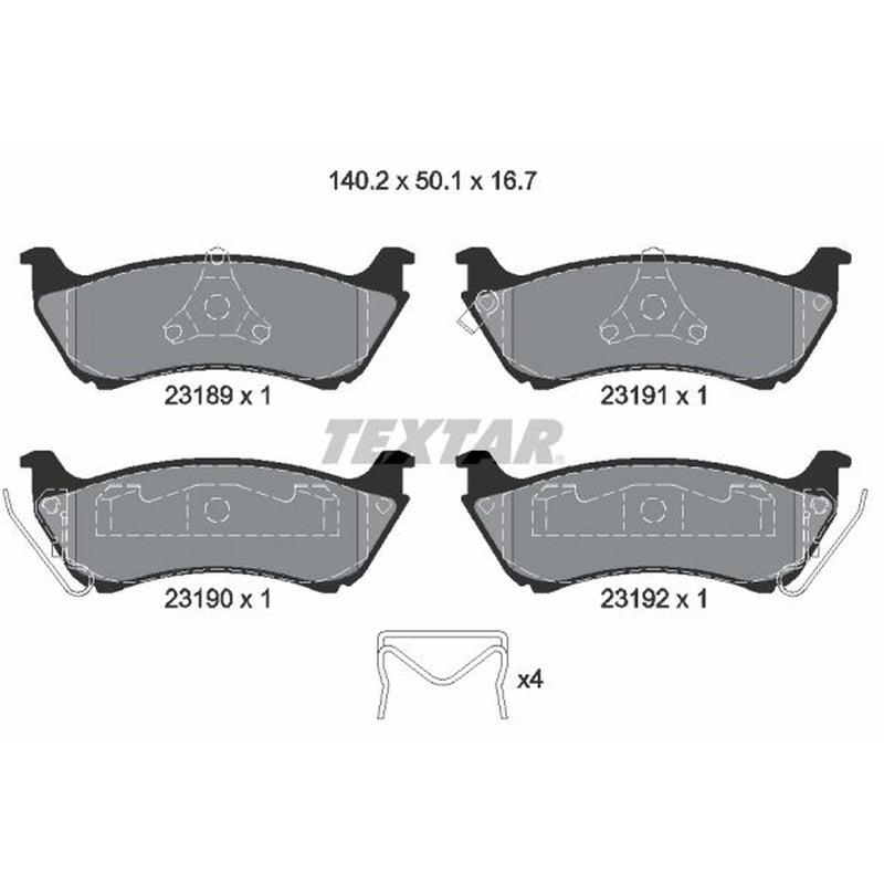 Textar Rear Brake Pad Set 2318902