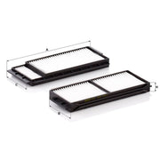 MANN-FILTER Cabin Air Filter (Pollen Filter) below the middle CU 22 001-2