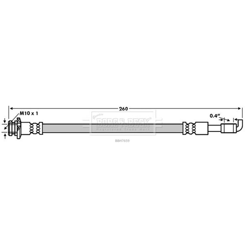 Borg & Beck Brake Hydraulic Hose Line outer BBH7659