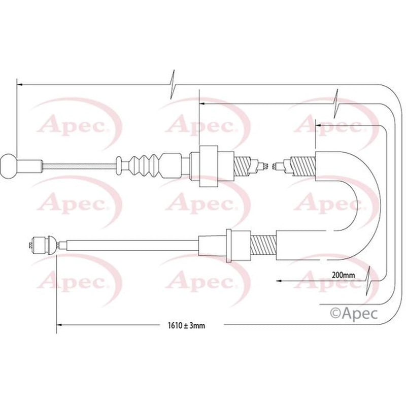 Apec Handbrake Cable Right Rear CAB1576
