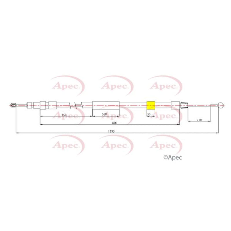 Apec Handbrake Cable Right Rear CAB1751