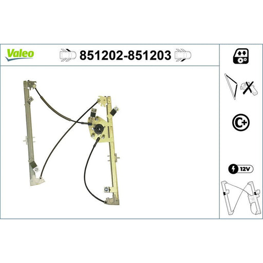 Valeo Electric Window Regulator Lifter Left Front 851202