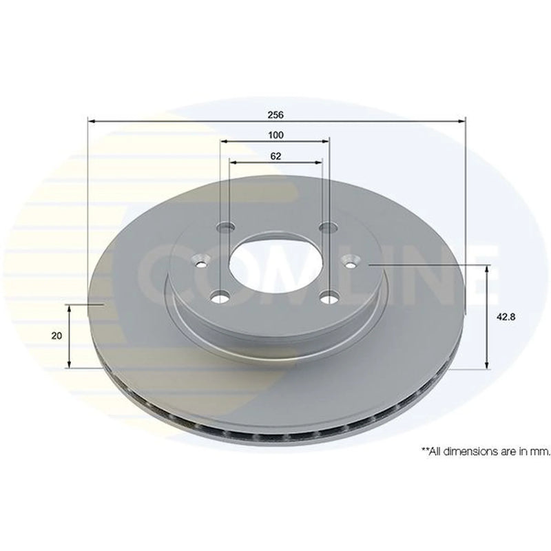 Comline 2 x Vented Front Brake Discs ADC5044V-x2