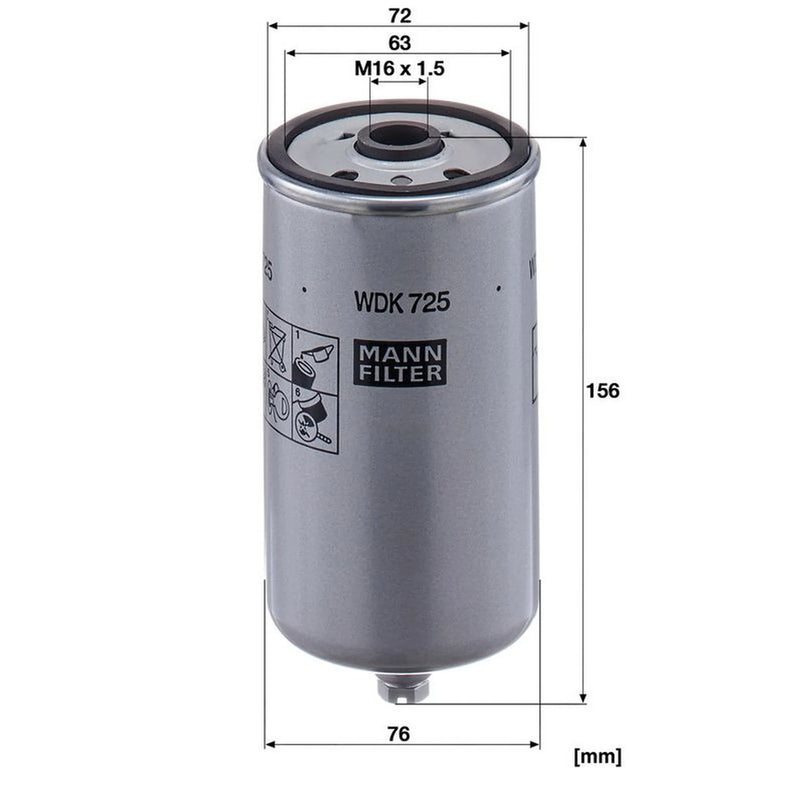 MANN-FILTER Fuel Filter Element WDK 725