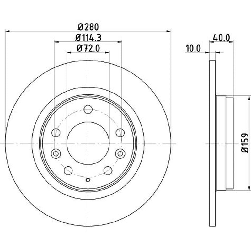 DON 2 x Solid Rear Brake Discs PCD10622-x2