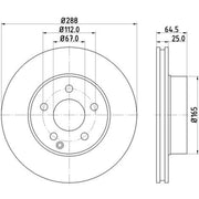 Mintex 2 x Vented Front Brake Discs MDC2057C-x2