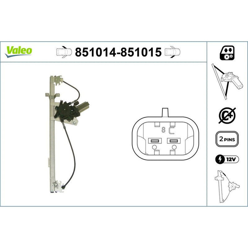Valeo Electric Window Regulator Lifter Left Front 851014