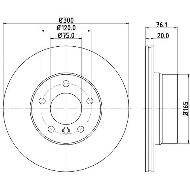 Mintex 2 x Vented Rear Brake Discs MDC2626