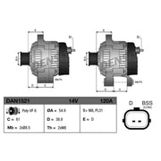 Denso Car Alternator 12V DAN1521