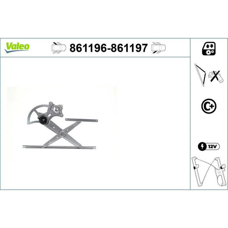 Valeo Electric Window Regulator Lifter Left Rear 861196