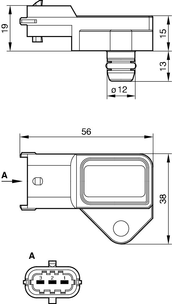 Bosch Turbo Boost Pressure Sensor 0281002487