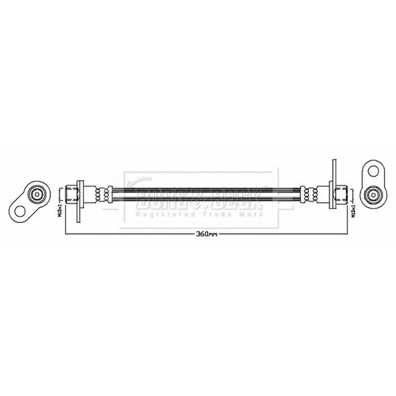 Borg & Beck Brake Hydraulic Hose Line inner BBH8769