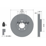 Textar 2 x Vented Front Brake Discs 92156903-x2