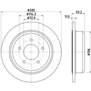 DON 2 x Solid Rear Brake Discs PCD23182-x2