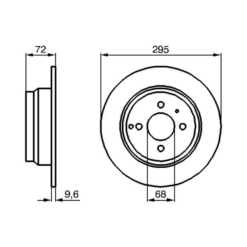 Bosch 2 x Solid Rear Brake Discs 0986478640-x2