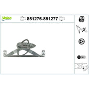 Valeo Electric Window Regulator Lifter Left Front 851276