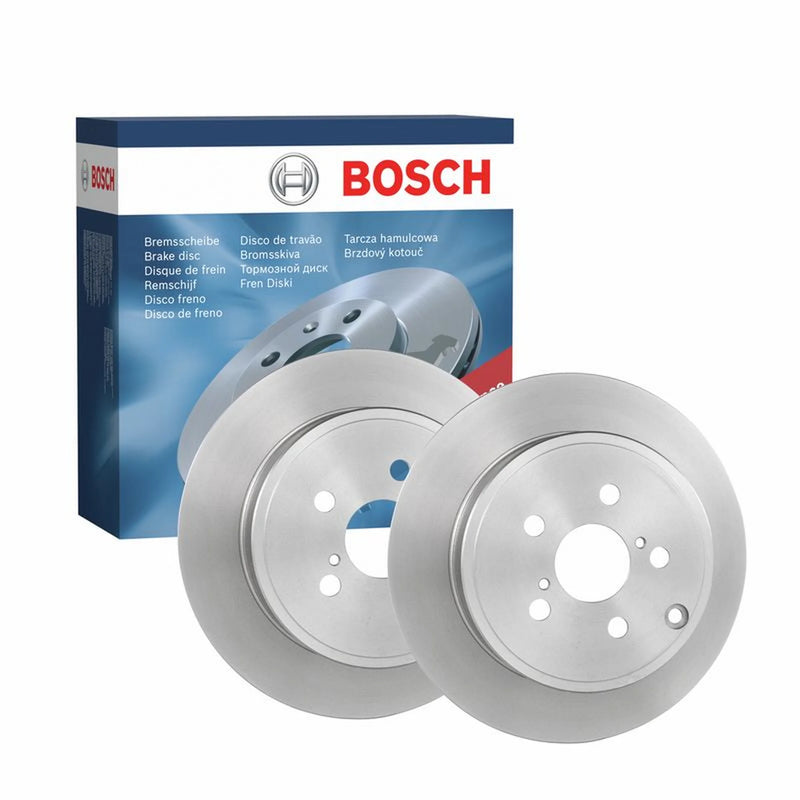 Bosch 2 x Solid Rear Brake Discs 0986479242-x2