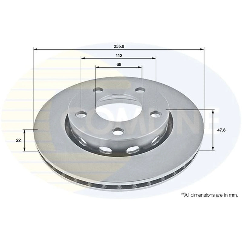 Comline 2 x Vented Rear Brake Discs ADC1489V-x2