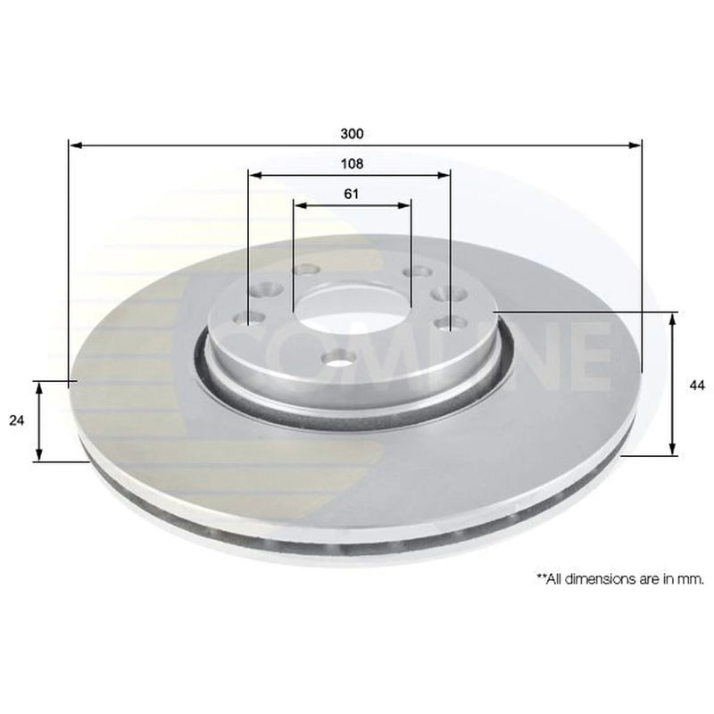 Comline 2 x Vented Front Brake Discs ADC1599V-x2