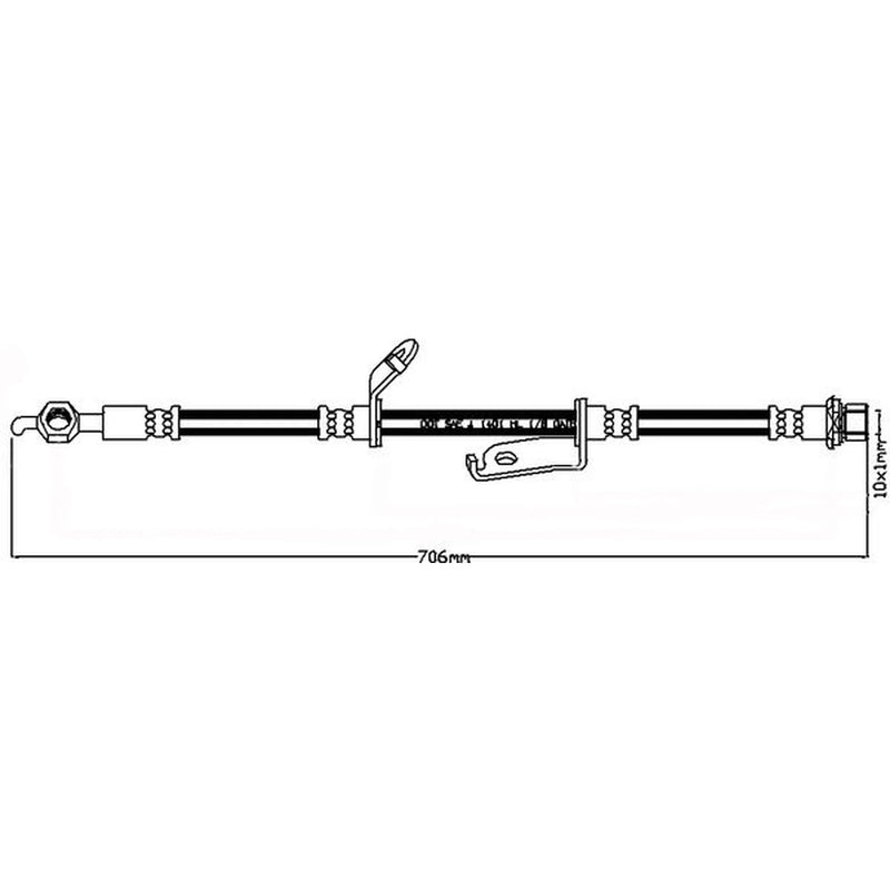 Juratek Brake Hydraulic Hose Line Front Right JBH1344L
