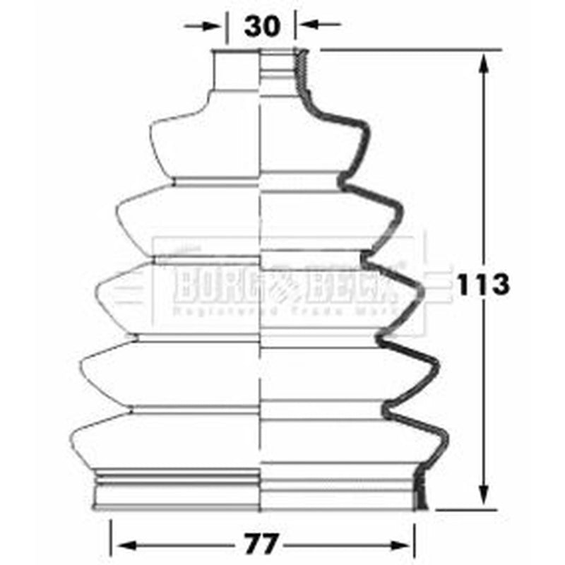 Borg & Beck Drive Shaft Bellow Kit Wheel Side Thermoplast BCB6069