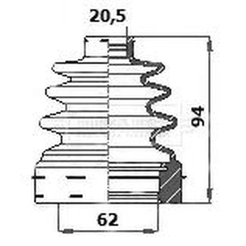 Borg & Beck Drive Shaft Bellow Kit transmission sided BCB6146