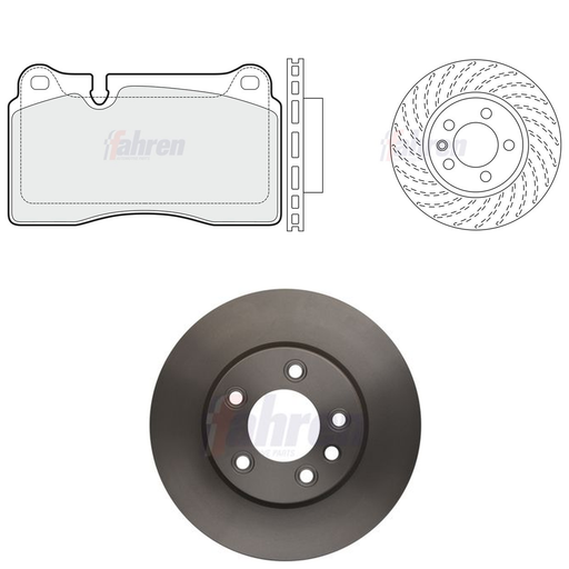 Fahren Front Brake Vented Discs & Pads fits VW Touareg 2004-2018 3.0 3.6