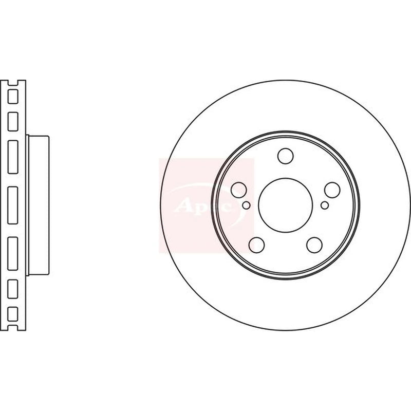 Apec 2 x Vented Front Brake Discs DSK3590-x2