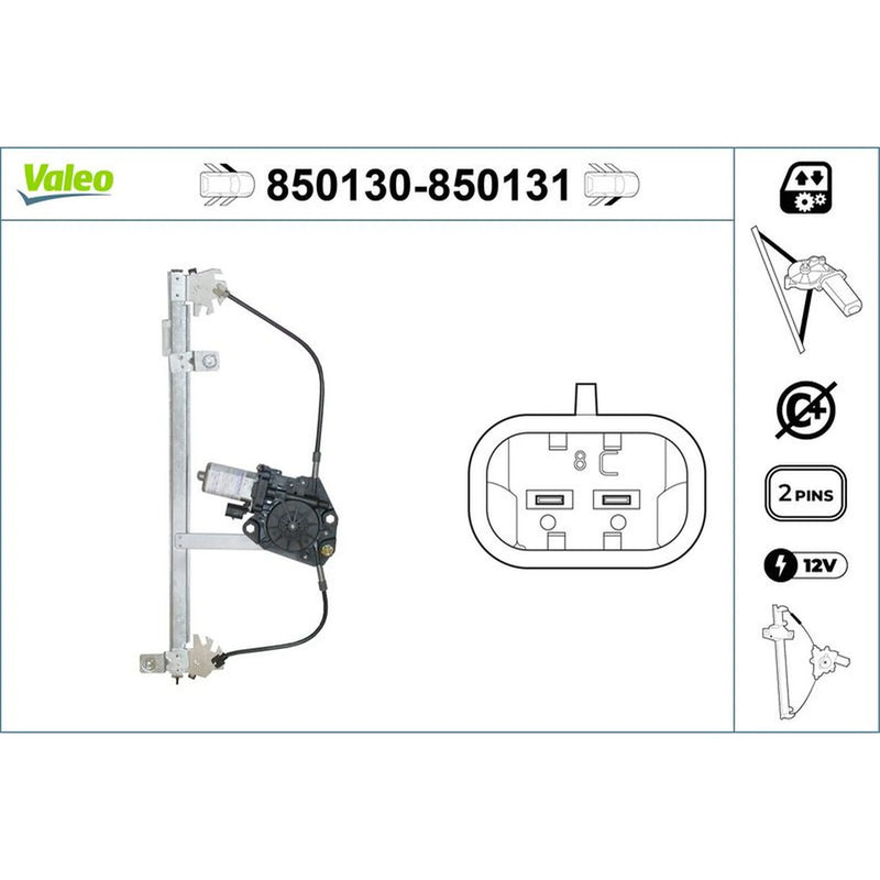 Valeo Electric Window Regulator Lifter Right Front 850131