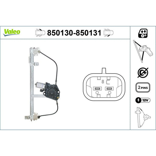 Valeo Electric Window Regulator Lifter Right Front 850131