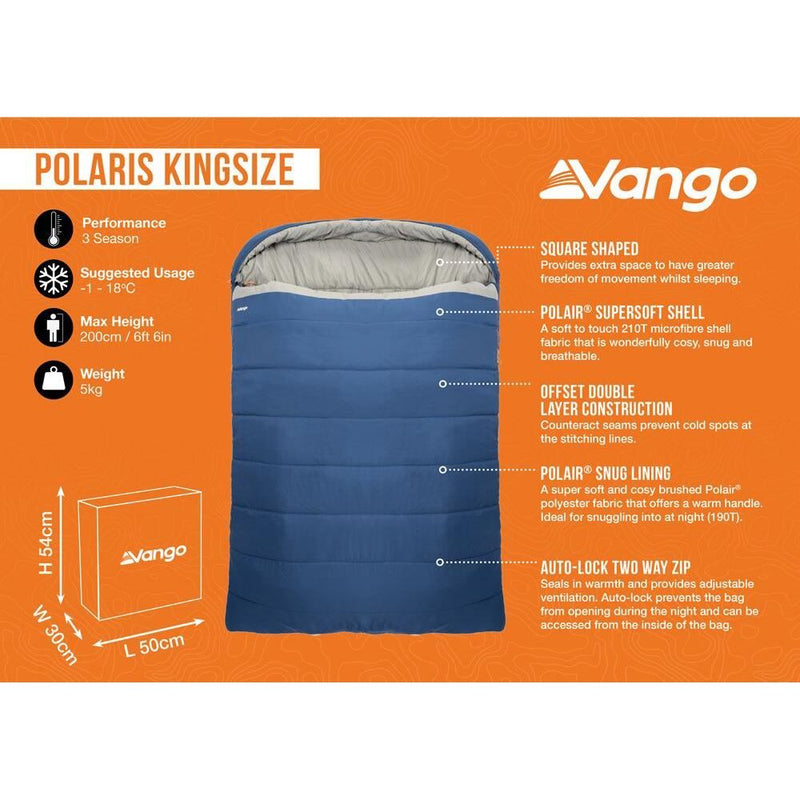 Vango Polaris Kingsize Sleeping Bag Kingsize Neptune - Vango - Van Life Living