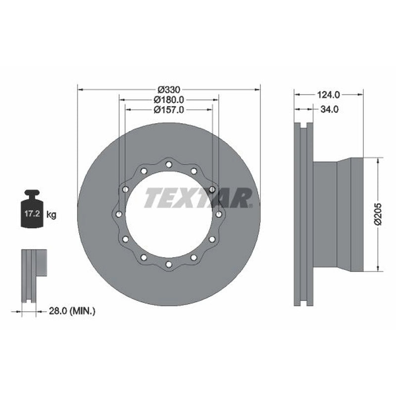 Textar Rear Brake Discs 93085500-x2