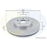 Comline 2 x Vented Front Brake Discs ADC01110V