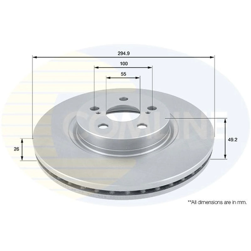 Comline 2 x Vented Front Brake Discs ADC01110V