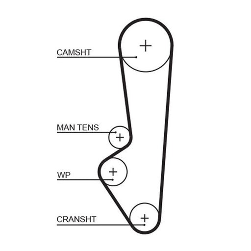 Gates Timing Belt Cambelt 117 Teeth 5097
