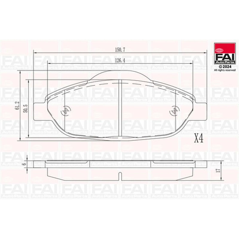 FAI Front Brake Pad Set BP145