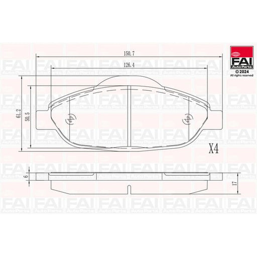 FAI Front Brake Pad Set BP145