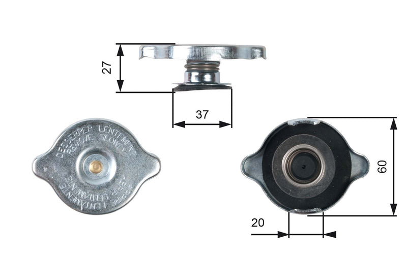 Gates Coolant Expansion Tank Cap RC217