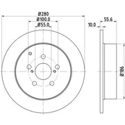 Mintex 2 x Solid Rear Brake Discs MDC1696C