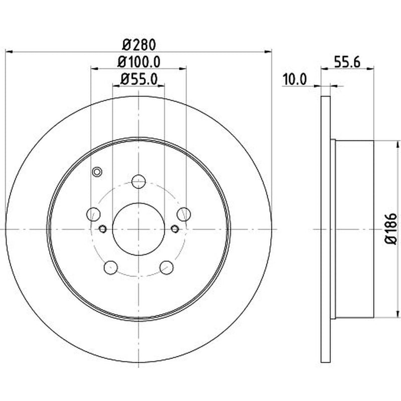 Mintex 2 x Solid Rear Brake Discs MDC1696C